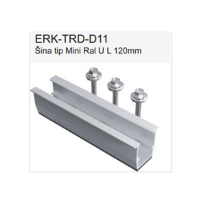 Šina tip Mini Ral U L 120mm ERK-TRD-D11
